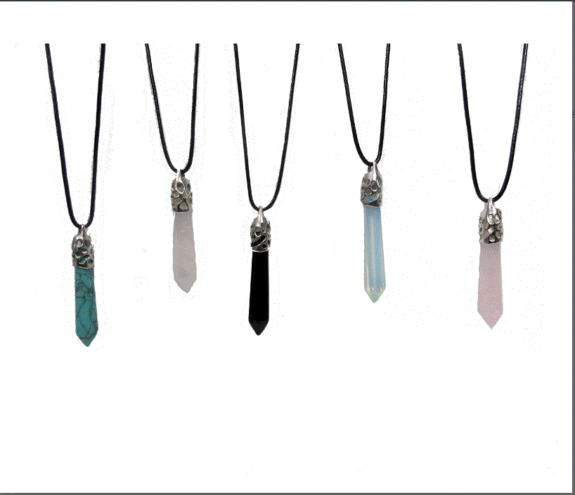 Magic Touch - LG Semi Precious Stone Crystal Pendant Necklace