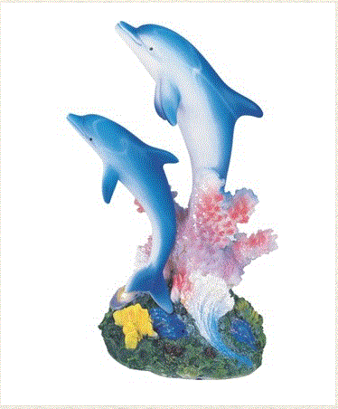 Blue Dolphins w/Coral Statue 5" 90097