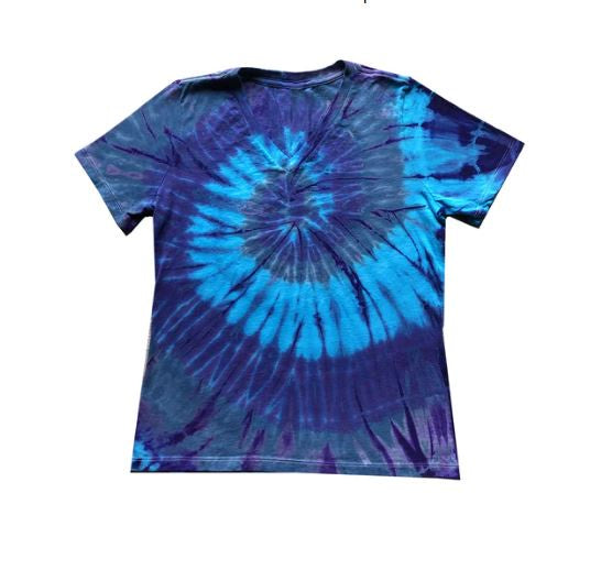 HappyLife - Women's Spiral Tie Dye V-Neck T-Shirt