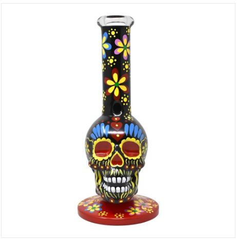 10.5" Sugar Skull Bloom - Smokin' Spirits Water Pipe