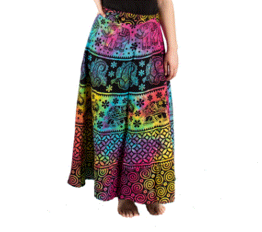Magic Touch - Cotton Wrap Tie Dye Skirt 34"