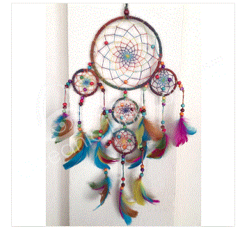 Oceanic - Rainbow Hemp Dreamcatcher 5 Circles