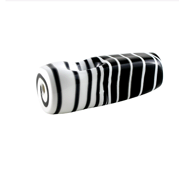 4" Glass Spoon - Double Dipped Zebra Brick