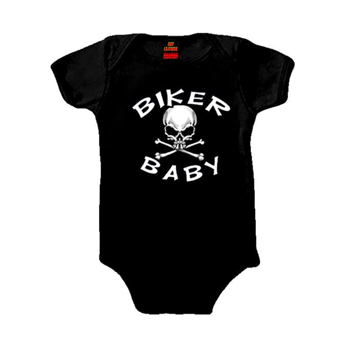 Hot Leathers - Biker Baby Skull Black Onesie