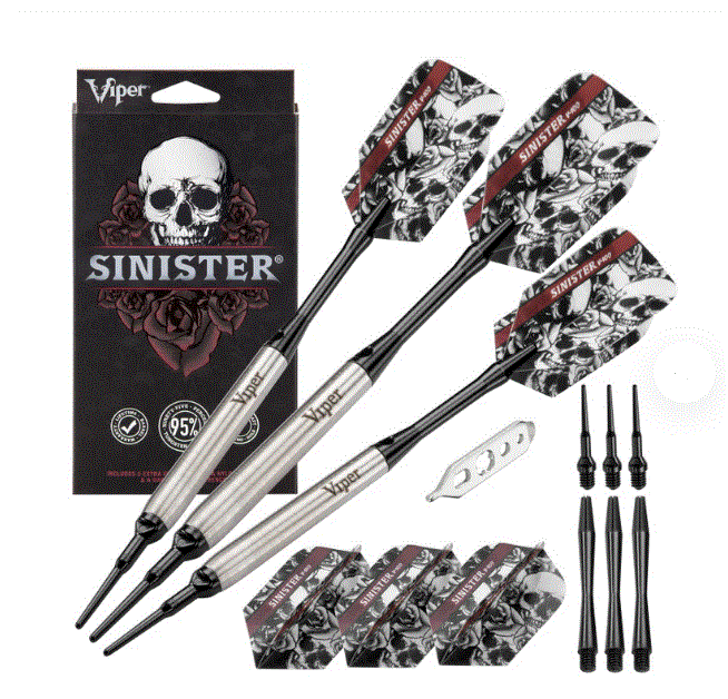 Viper Sinister - 95% Tungsten Soft Tip Darts Smooth Barrel
