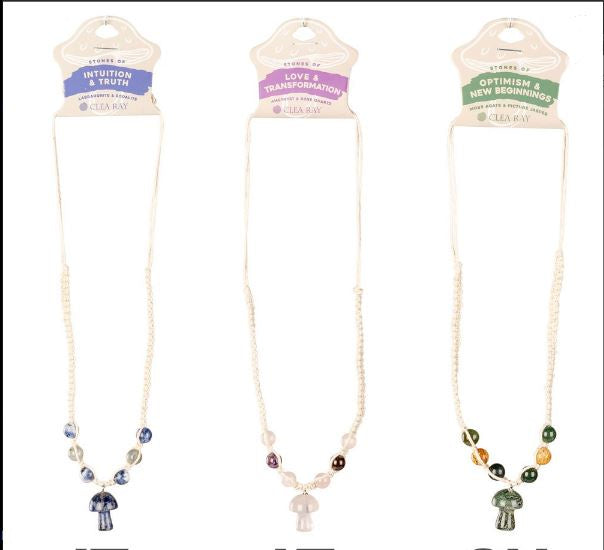 Clea Ray - Gemstone Mushroom Hemp Necklace