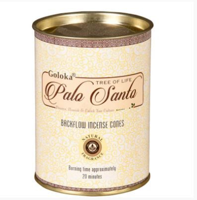 Goloka - Palo Santo Backflow Incense Cones Can