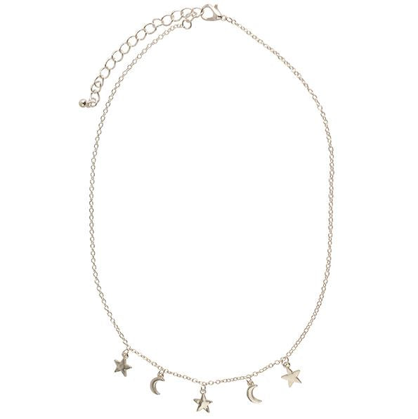 Moon & Stars Chain 16″ Necklace