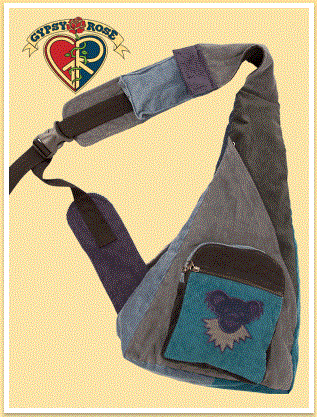 Gypsy Rose - Grateful Dead Dancing Bear Corduroy Sling Backpack