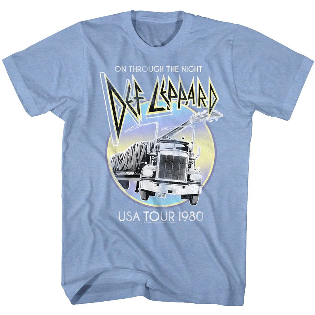 Def Leppard Pastel Night Light Blue Heather T-Shirt