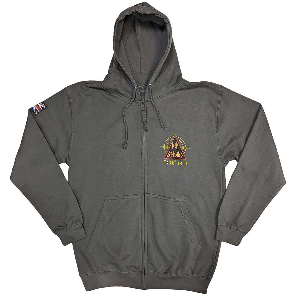Def Leppard Hoodie: Logo Tour 2019 (Charcoal Grey)