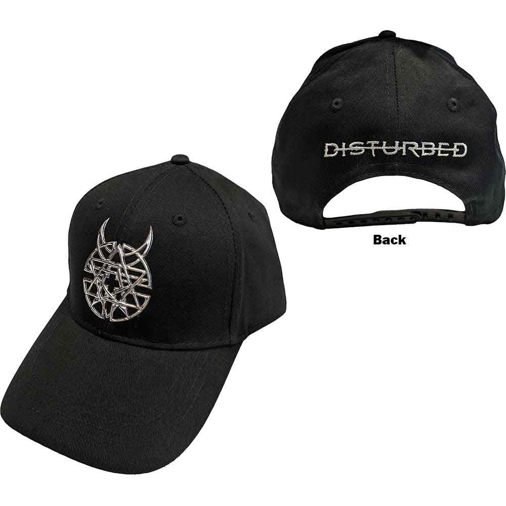 Disturbed Unisex Baseball Cap - Sonic Silver Icon & Logo (Black)
