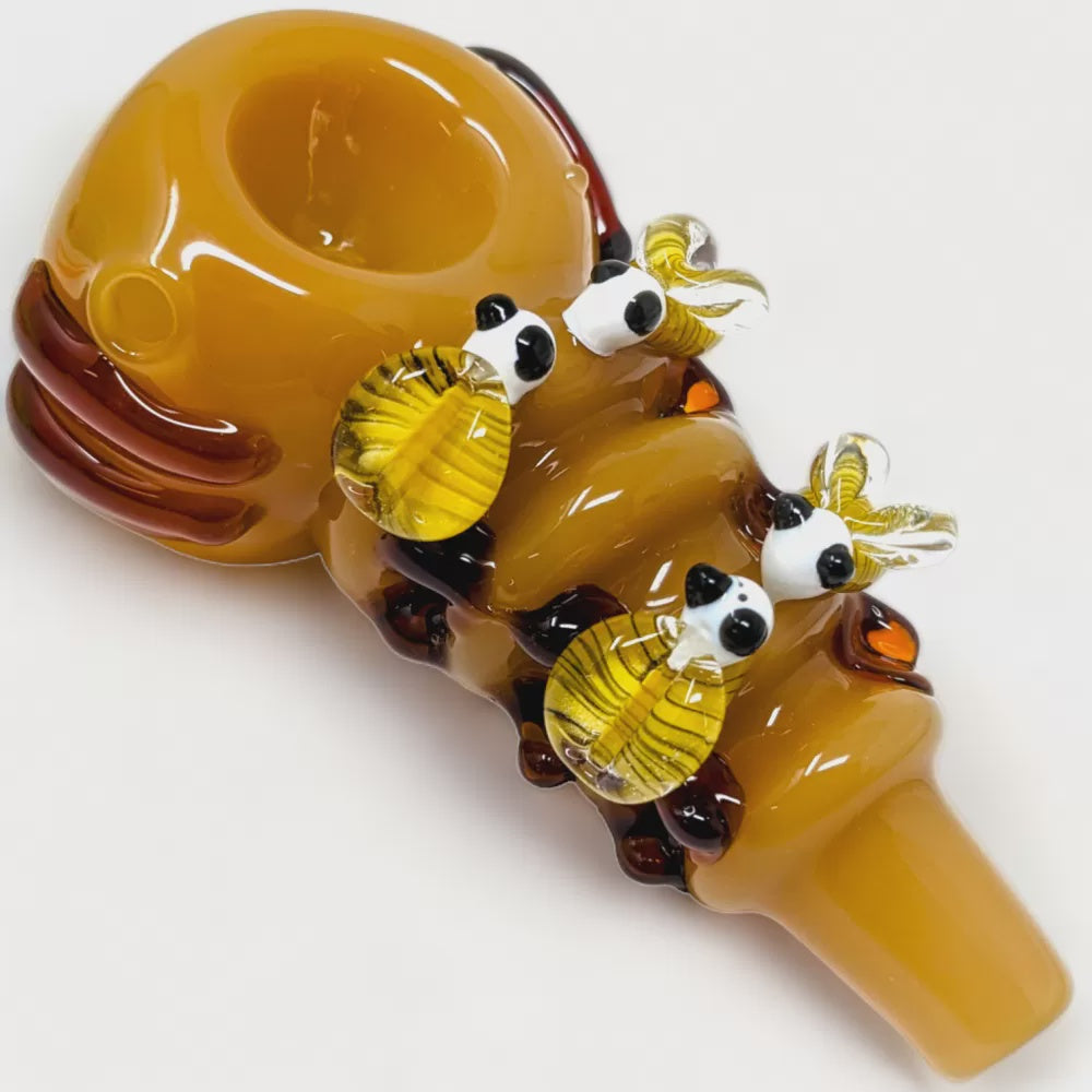 4" Quadra-Buzzers Honey Hive Hand Pipe