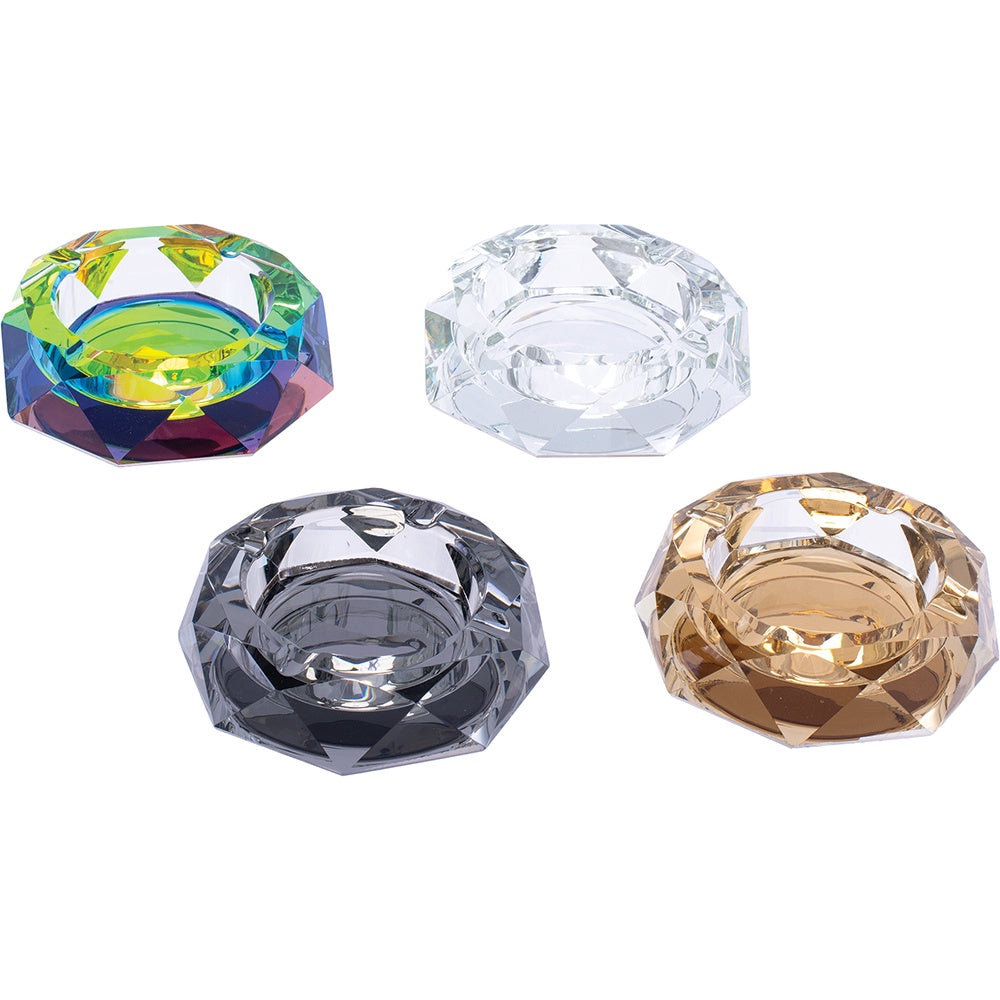 4" Crystal Colorized Ashtray