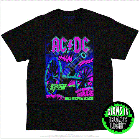 Liquid Blue - ACDC TNT Blacklight Black T-Shirt