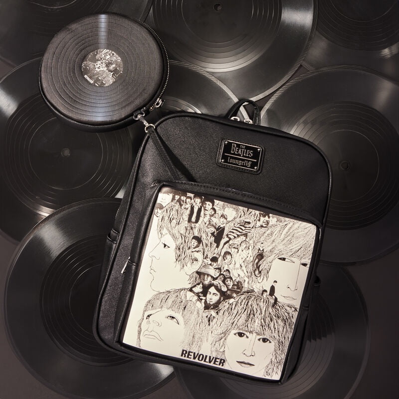 Loungefly The Beatles Revolver Album Cover Mini Backpack w/Record Coin Bag