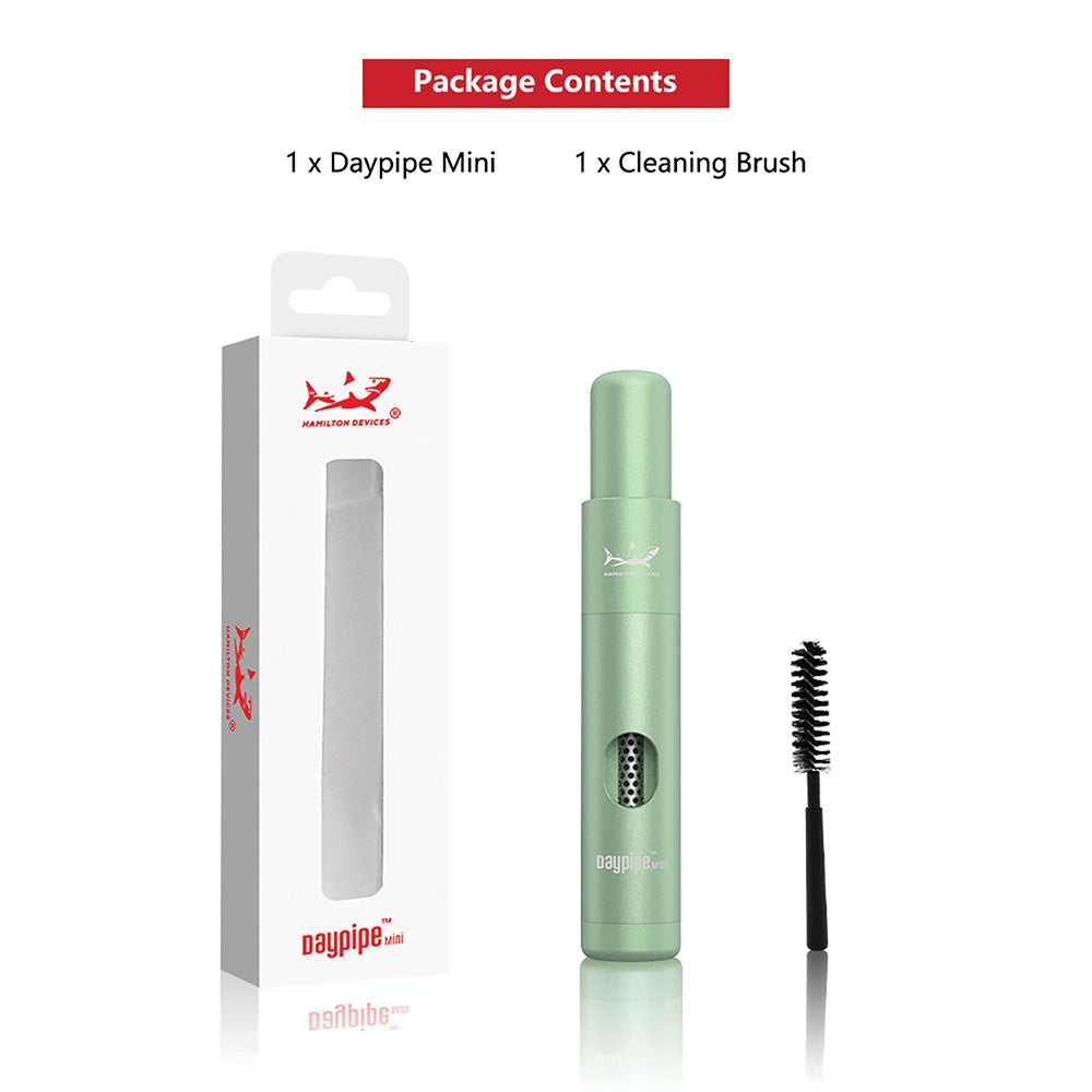 Green Aluminium Daypipe Mini With Cleaning Brush