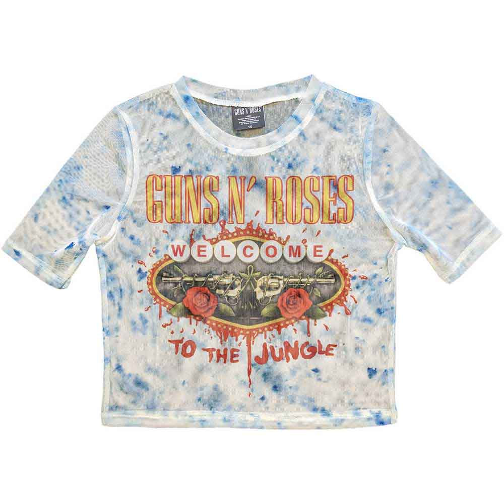 Guns N Roses Ladies Mesh Crop Top - Welcome to the Jungle