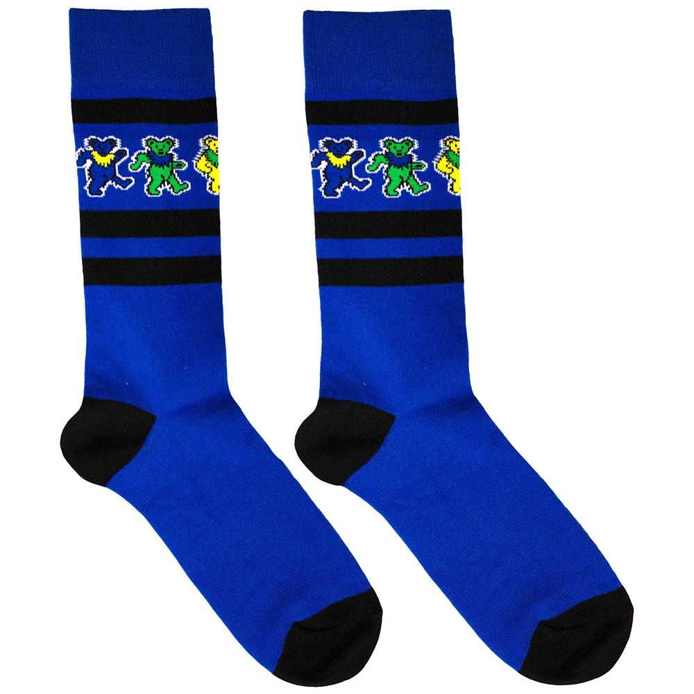 Grateful Dead Unisex Ankle Socks: Dancing Bears Stripe (Blue)