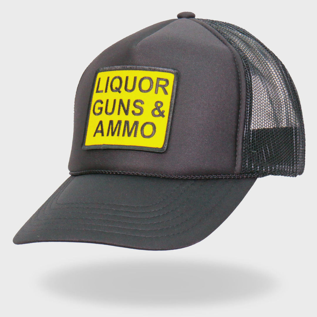 Hot Leathers GSH1033 Liquor Guns Ammo Trucker Hat