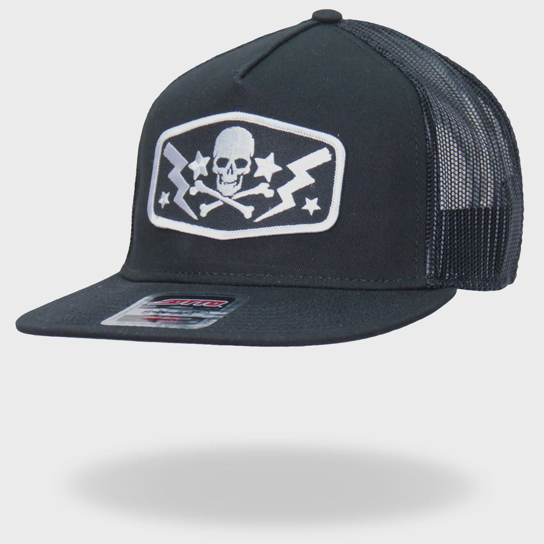 Hot Leathers GSH2018 Skull Bolts Snapback Hat