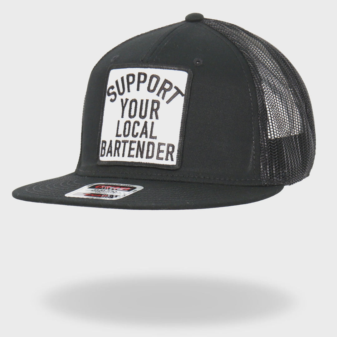 Hot Leathers Support Your Local Black Snap Back Trucker Hat GSH2048