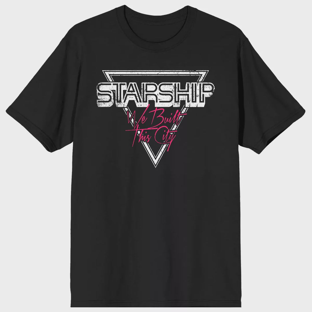 Starship We Built This City Black T-Shirt