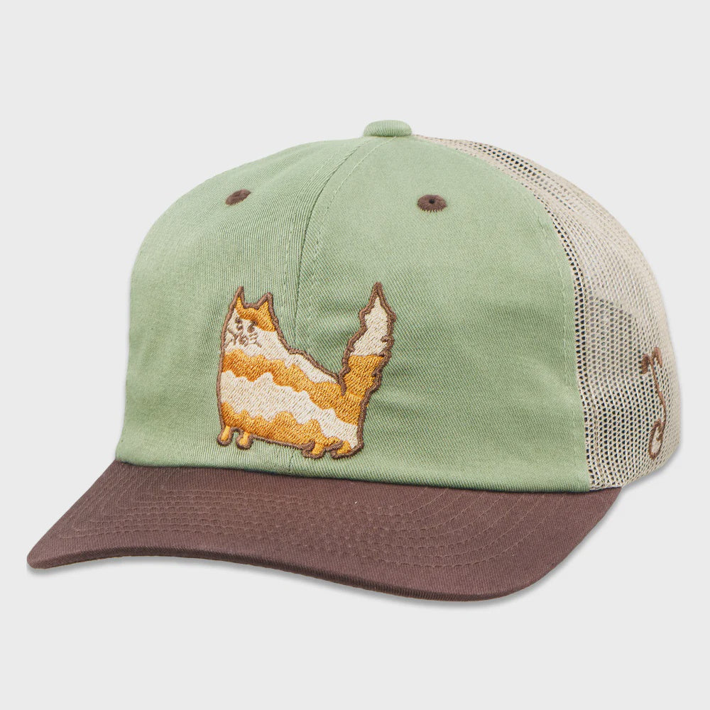 Jerry Garcia Sketch Cat Green Mesh Snapback Hat