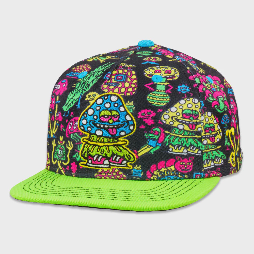 KILLER ACID MUSHROOM BLACK SNAPBACK HAT