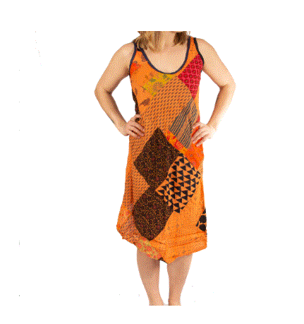 Magic Touch - Patchwork Dyed Umbrella Dress