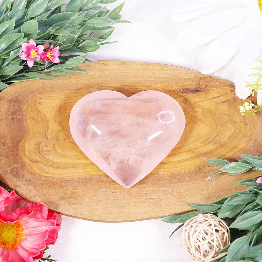 Grade A High-Quality Rose Quartz Heart – Healing Rose Quartz