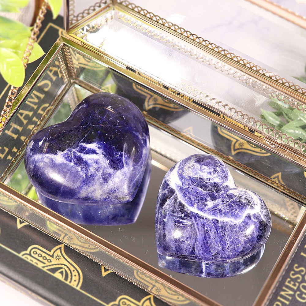 Grade A High-Quality Sodalite Heart - Calming Energy Heart