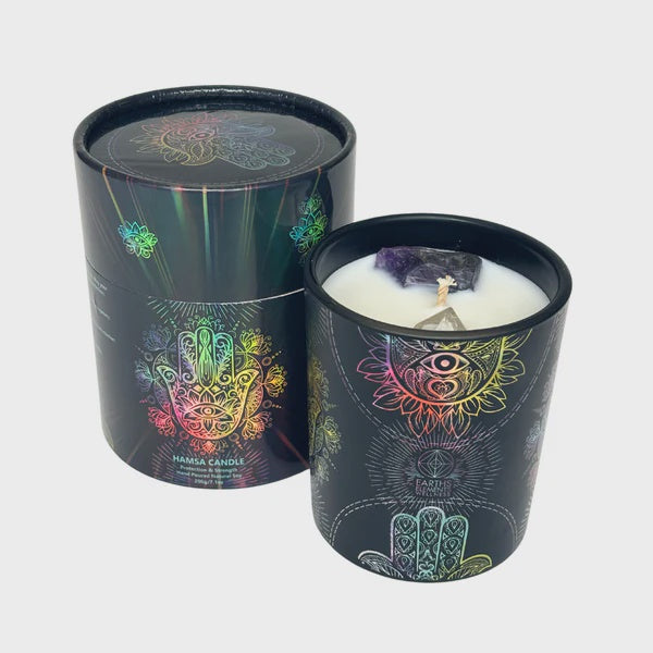 Hamsa Crystal Candle