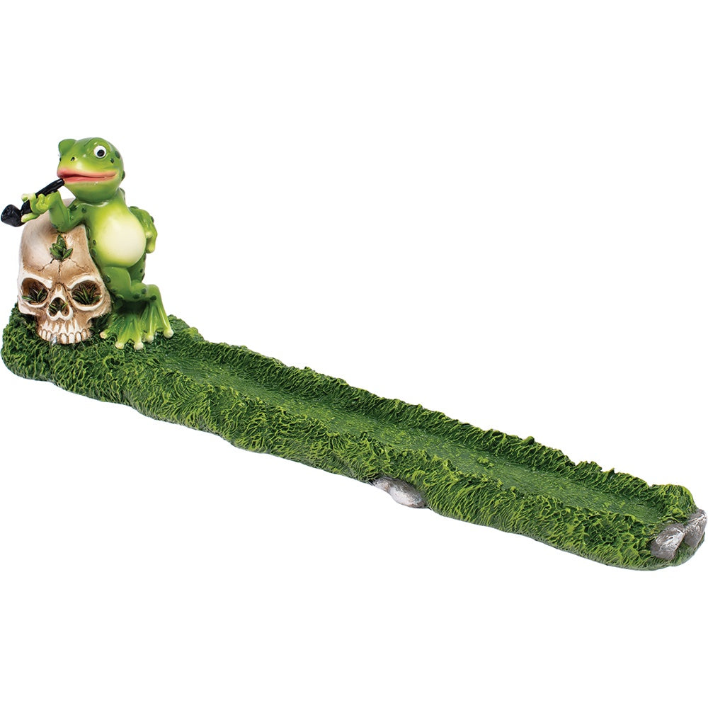 Frog on Skull Incense Burner