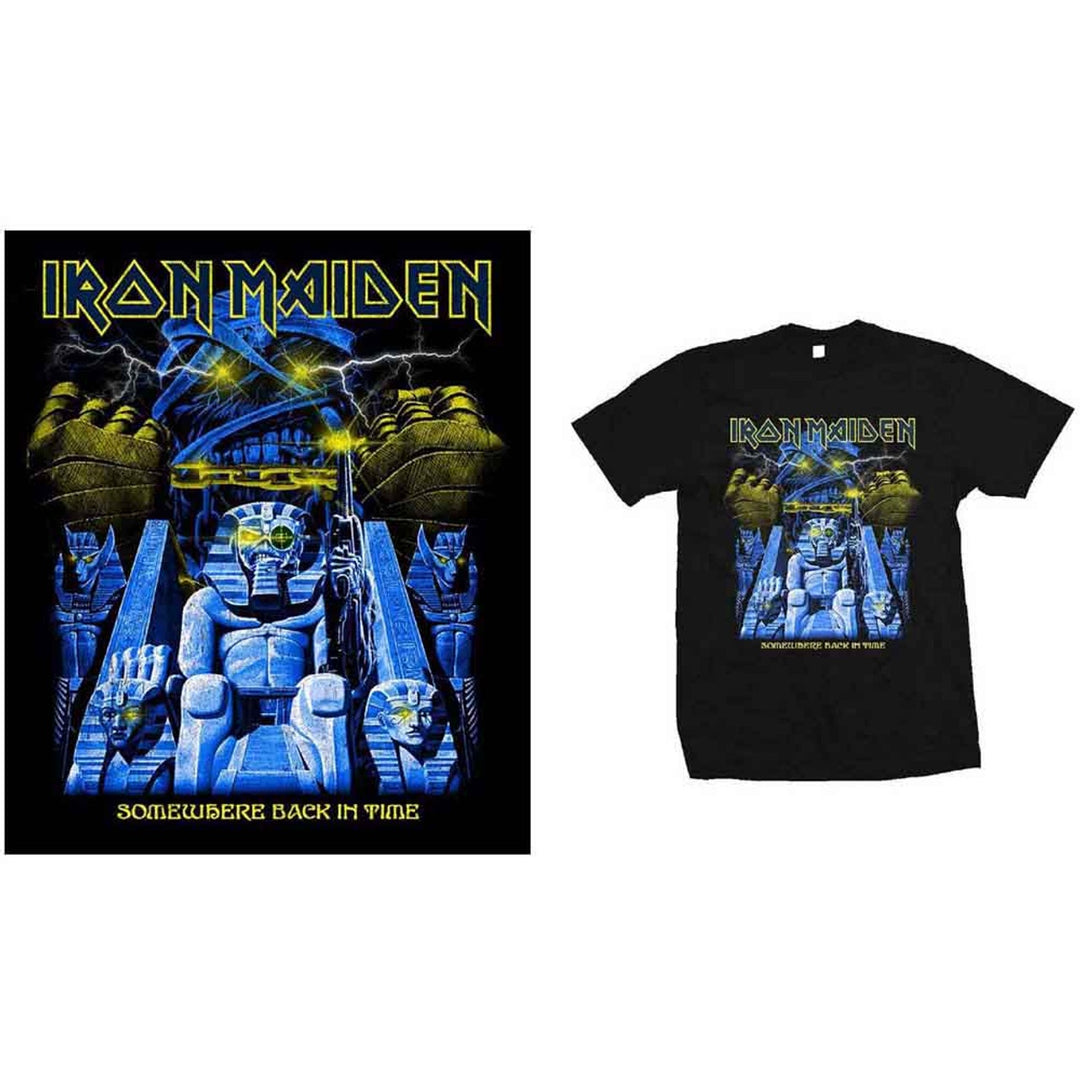 Iron Maiden Unisex T-Shirt: Back in Time Mummy (Black)