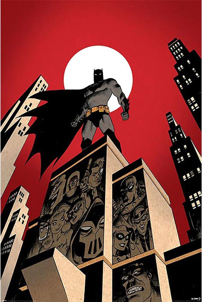 Batman Villain Skyline Poster
