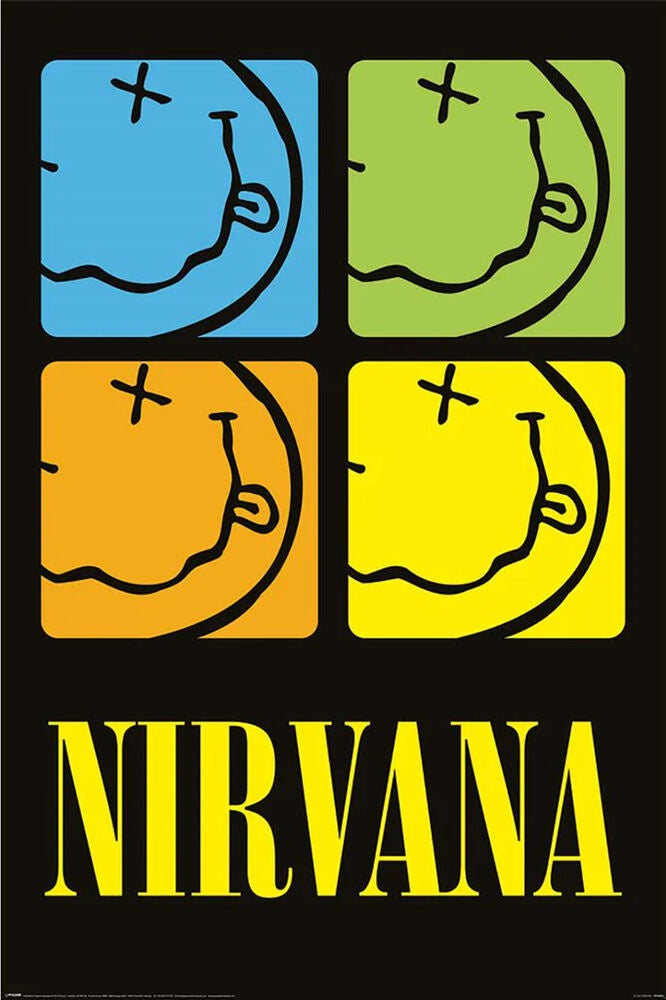 Nirvana Smiley Squares Poster