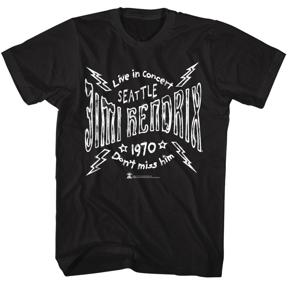 Jimi Hendrix Seattle 70 Lightning T-Shirt