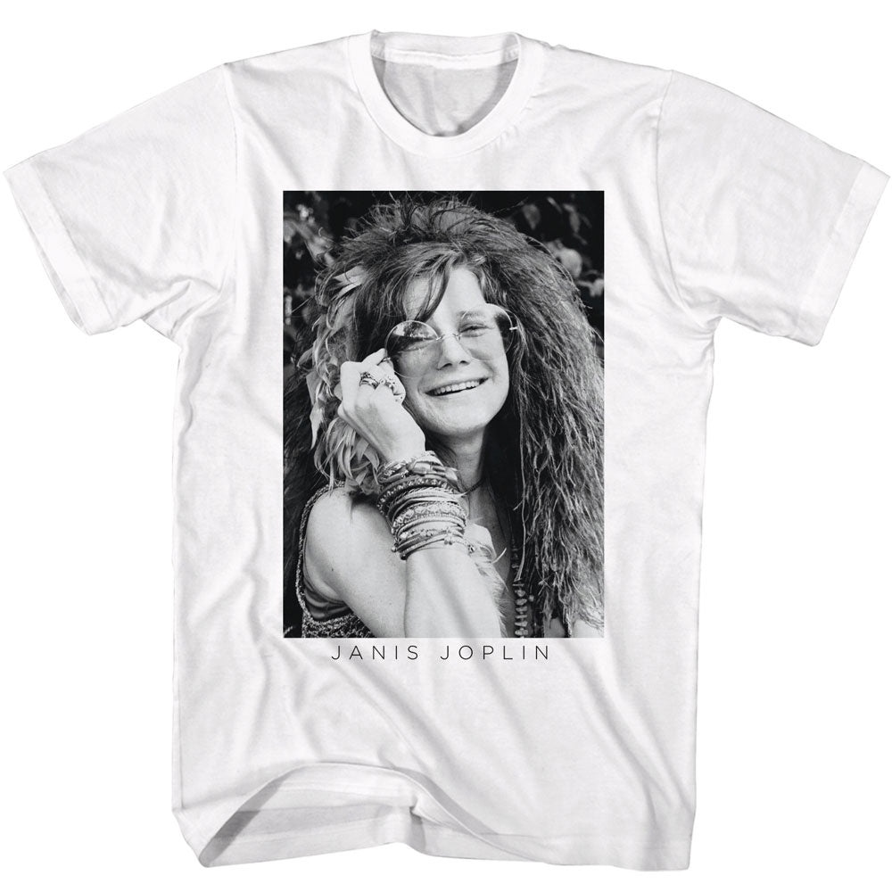 Janis Joplin Black & White Glasses T-Shirt