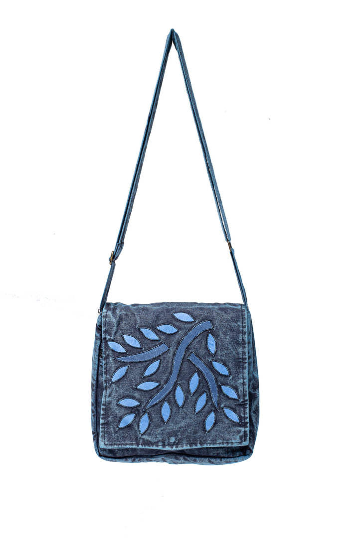 Falling Leaves Cotton Crossbody Flap Bag