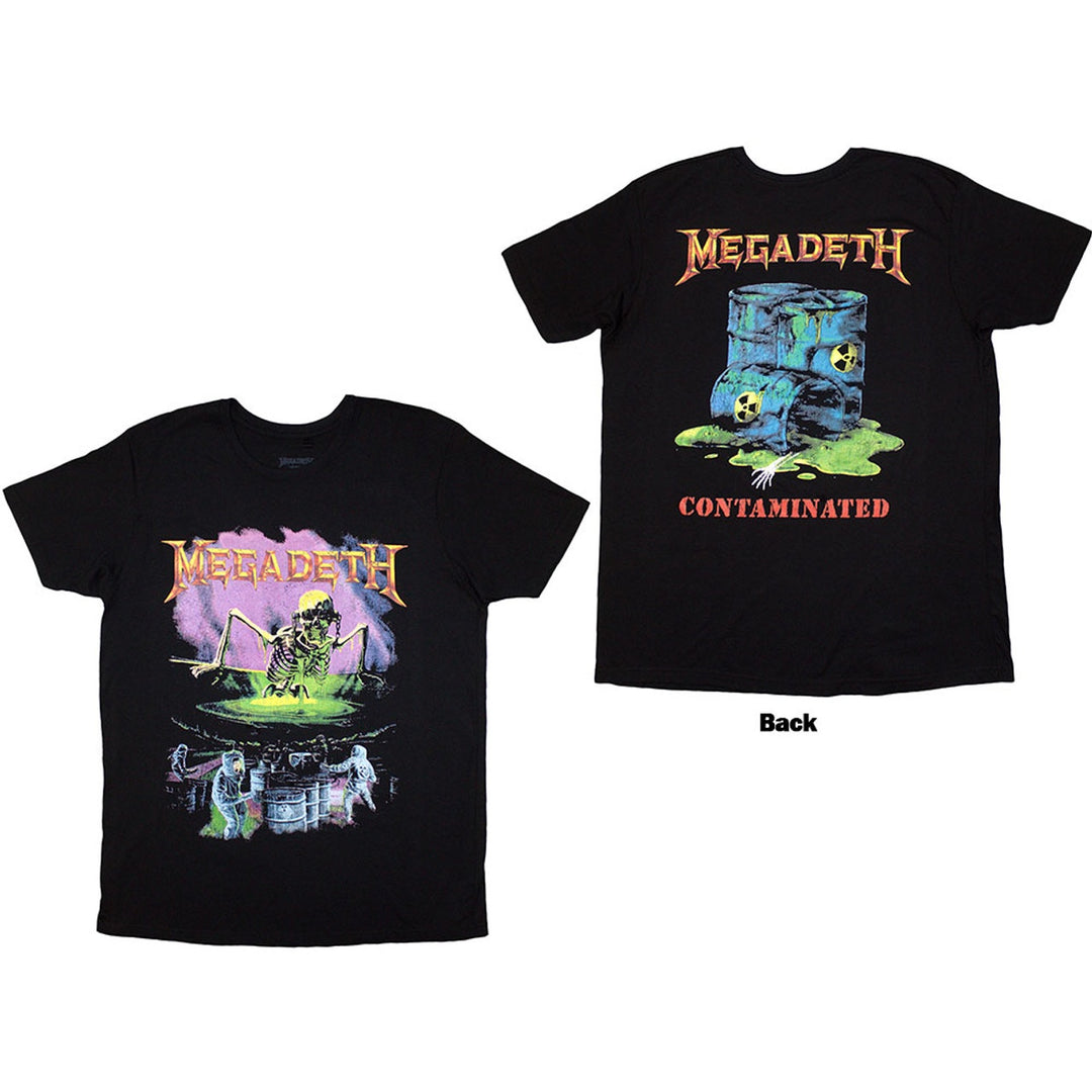Megadeth Unisex T-Shirt: Contaminated (Black) (Back Print)
