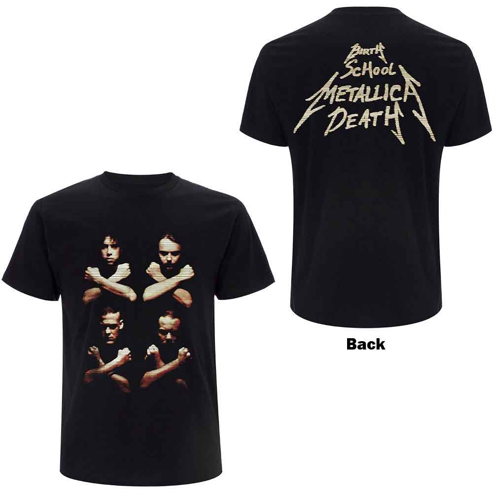 Metallica T-Shirt: Birth Death Crossed Arms (Black) (Back Print)