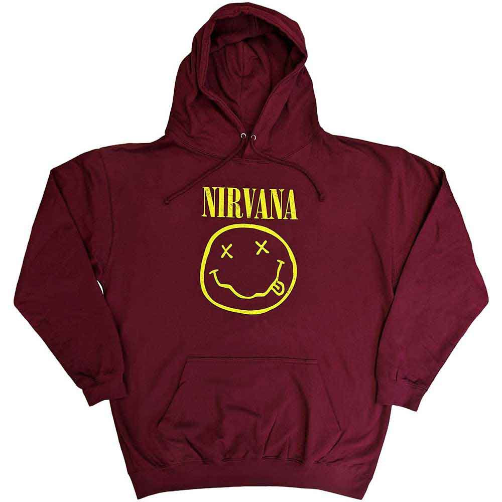 Nirvana Happy Face Maroon Hoodie