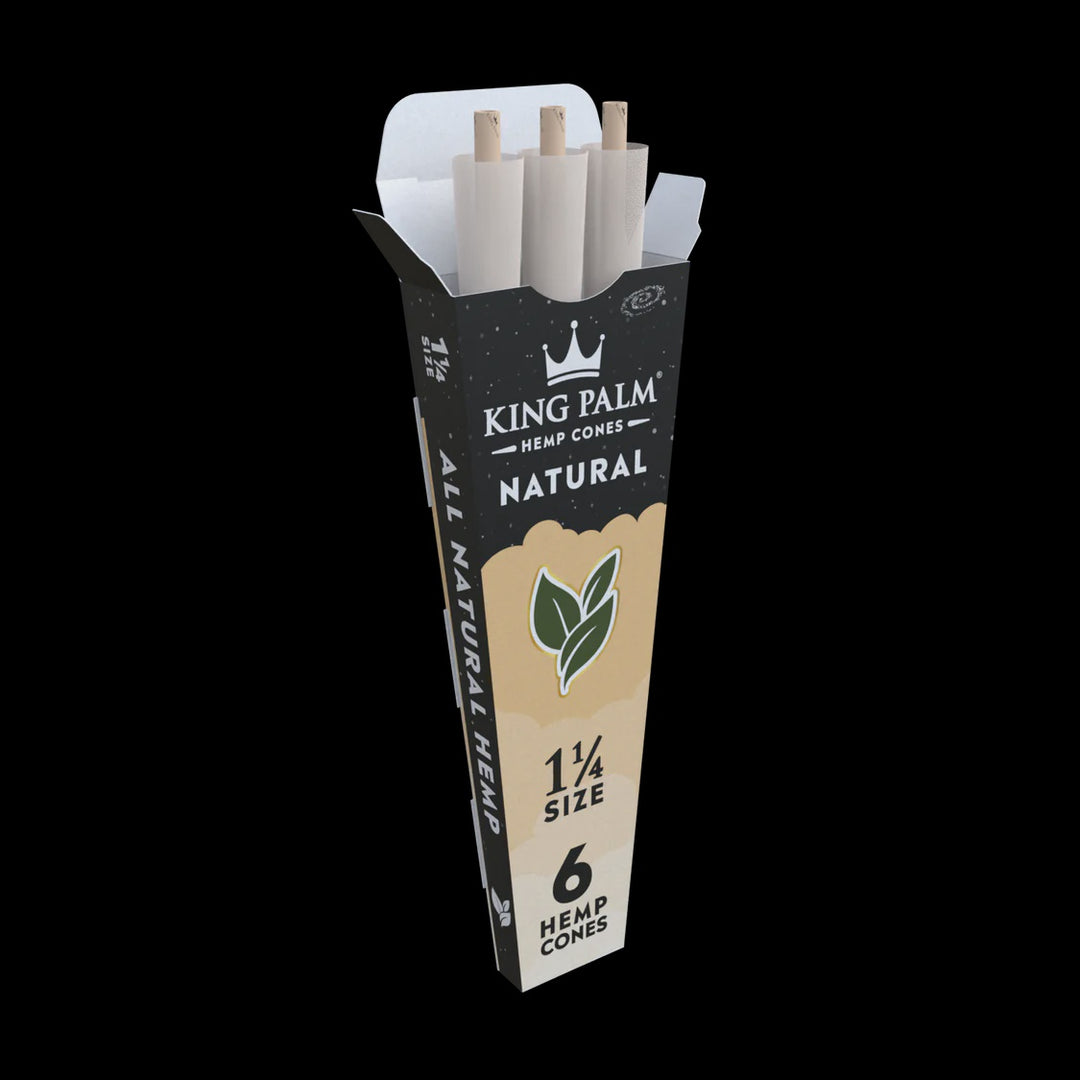 King Palm 1.25 Size Natural Hemp Cones - 6pk