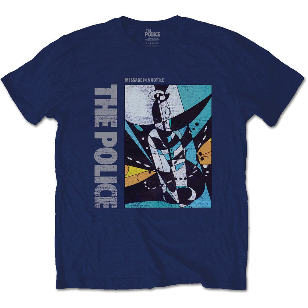 The Police Unisex T-Shirt - Message in a Bottle (Navy Blue)