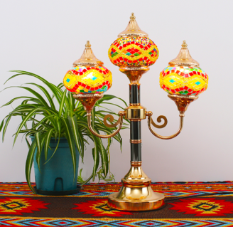 Mosaic Lamp- 3 Light Upright Table- ZQT23001/B