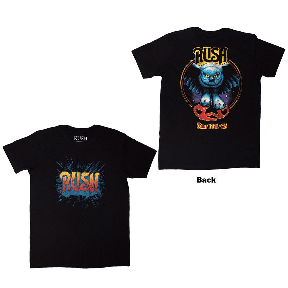 Rush T-Shirt: Tour '74-'75 (Black)(Back Print)