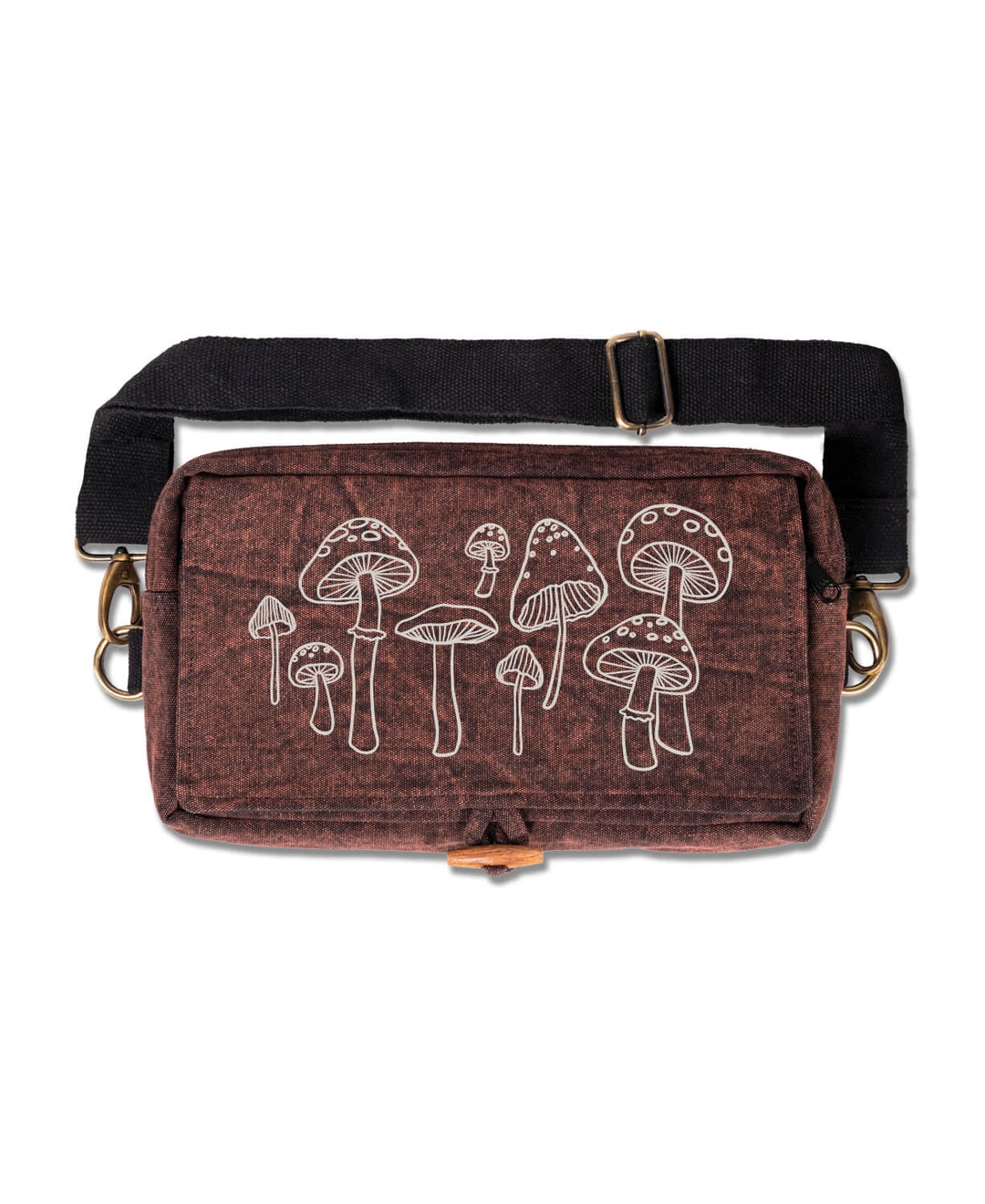 Mushrooms Hip Sling Bag - Brown