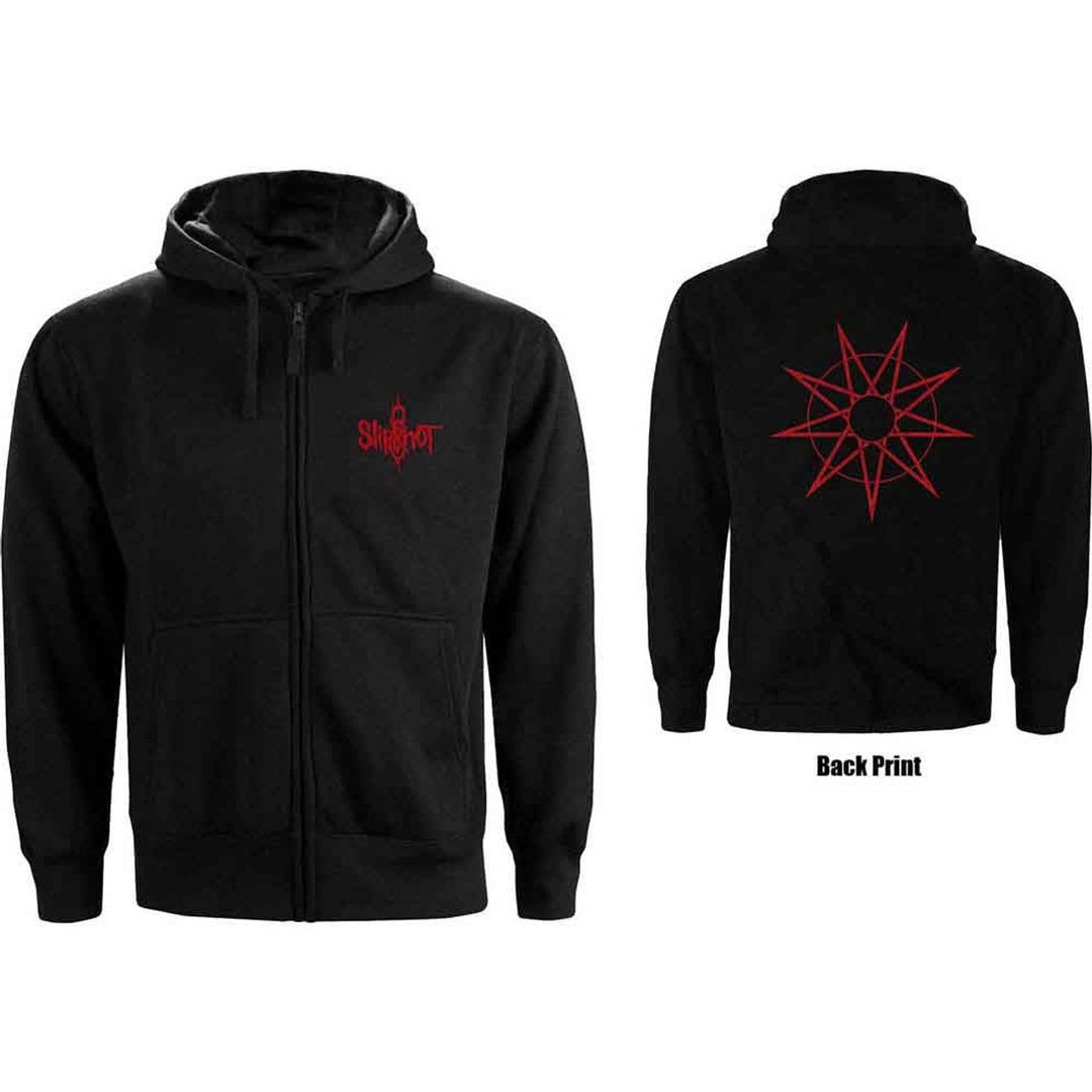 Slipknot Unisex Zipped Hoodie - 9 Point Star (Black)
