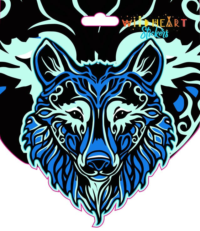 TRIBAL WOLF WINDOW STICKER